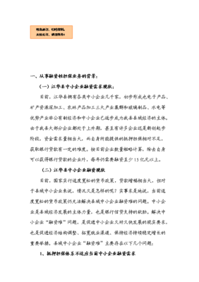 融资性担保业务项目备案立项报告