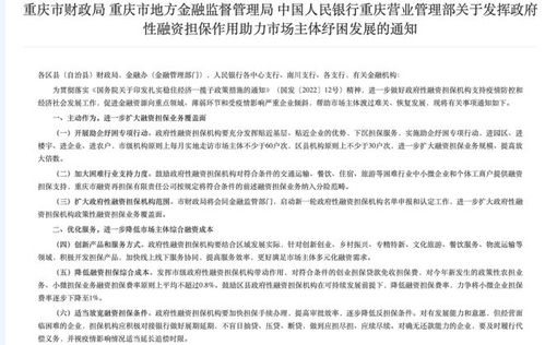 发挥政府性融资担保作用 助力重庆市场主体纾困发展